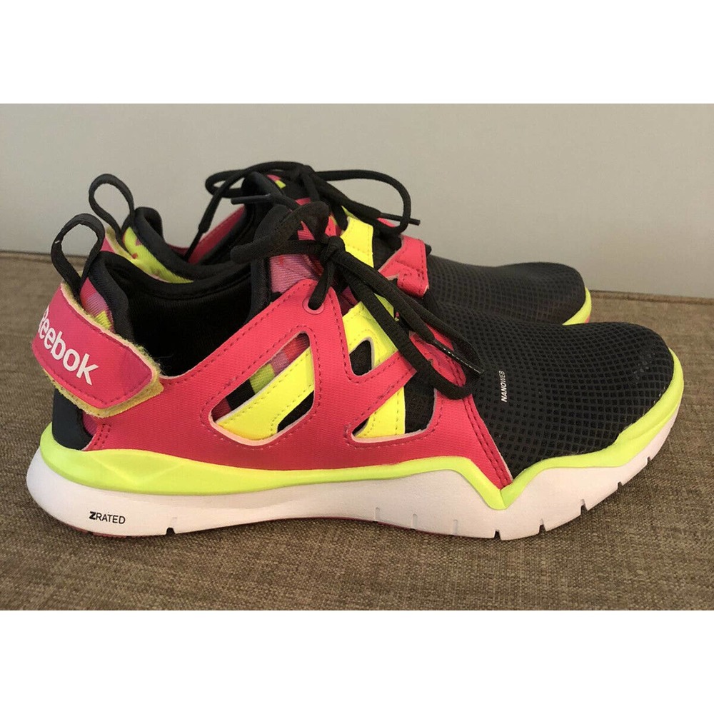 Women's Size 5.5 Reebok Nanoweb ZRated Workout Trainers Shoes Ortholite Bright - Picture 2 of 9